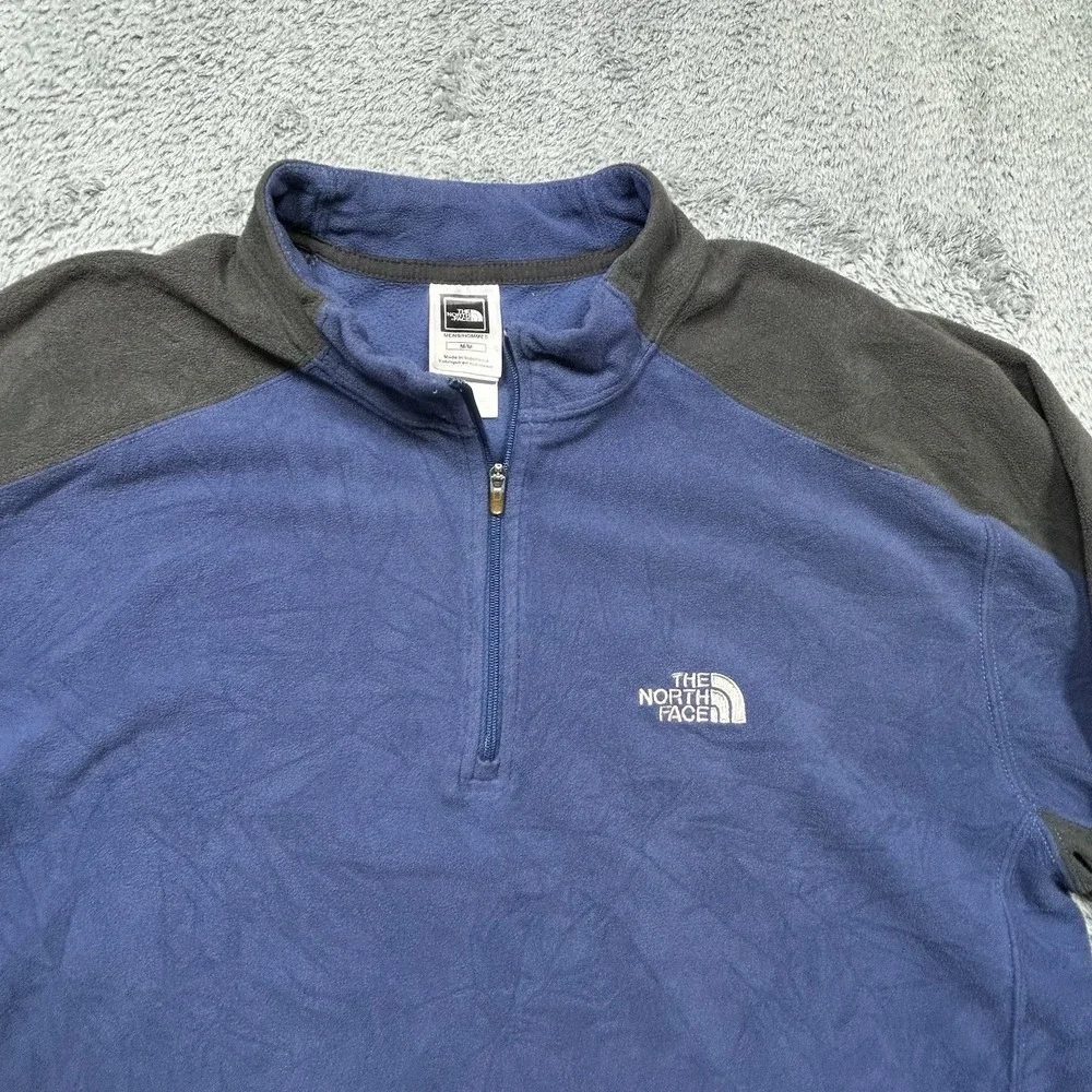 The North Face Pullover Men's M Blue TKA 100 Glacier Quarter 1/4 Zip Fleece